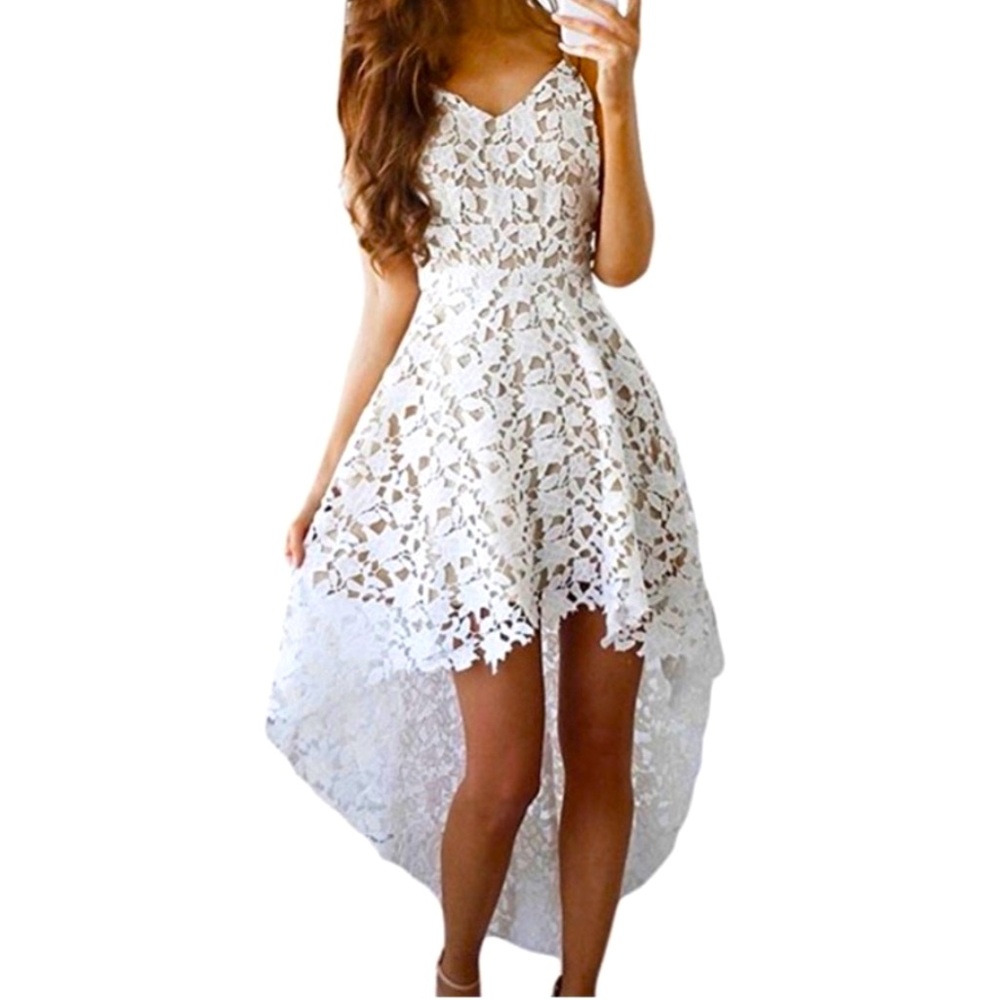 White Lace High Low Dress - Bachelorette/Bridal Shower